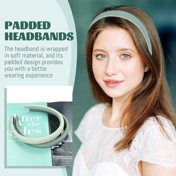 10 Pieces Super Soft & Comfortable Sponge Padded Headbands Hair Bands Hoops Acce - Picture 6 of 9